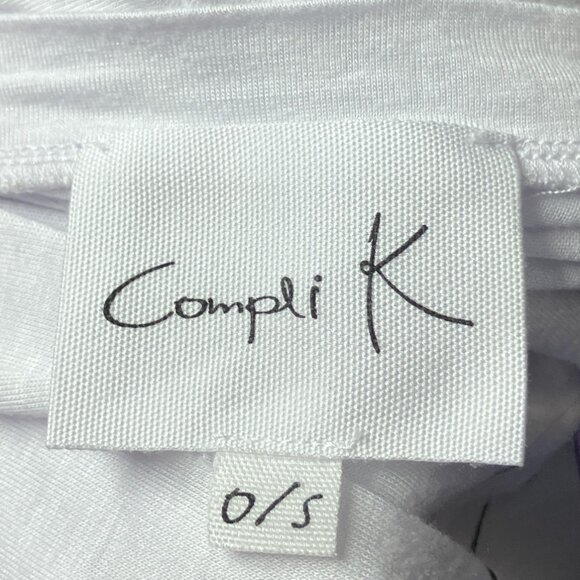 Compli K One‎ Size O/S White V-Neck Logo Soft Knit T-Shirt Love Pullover Dress - Picture 3 of 4